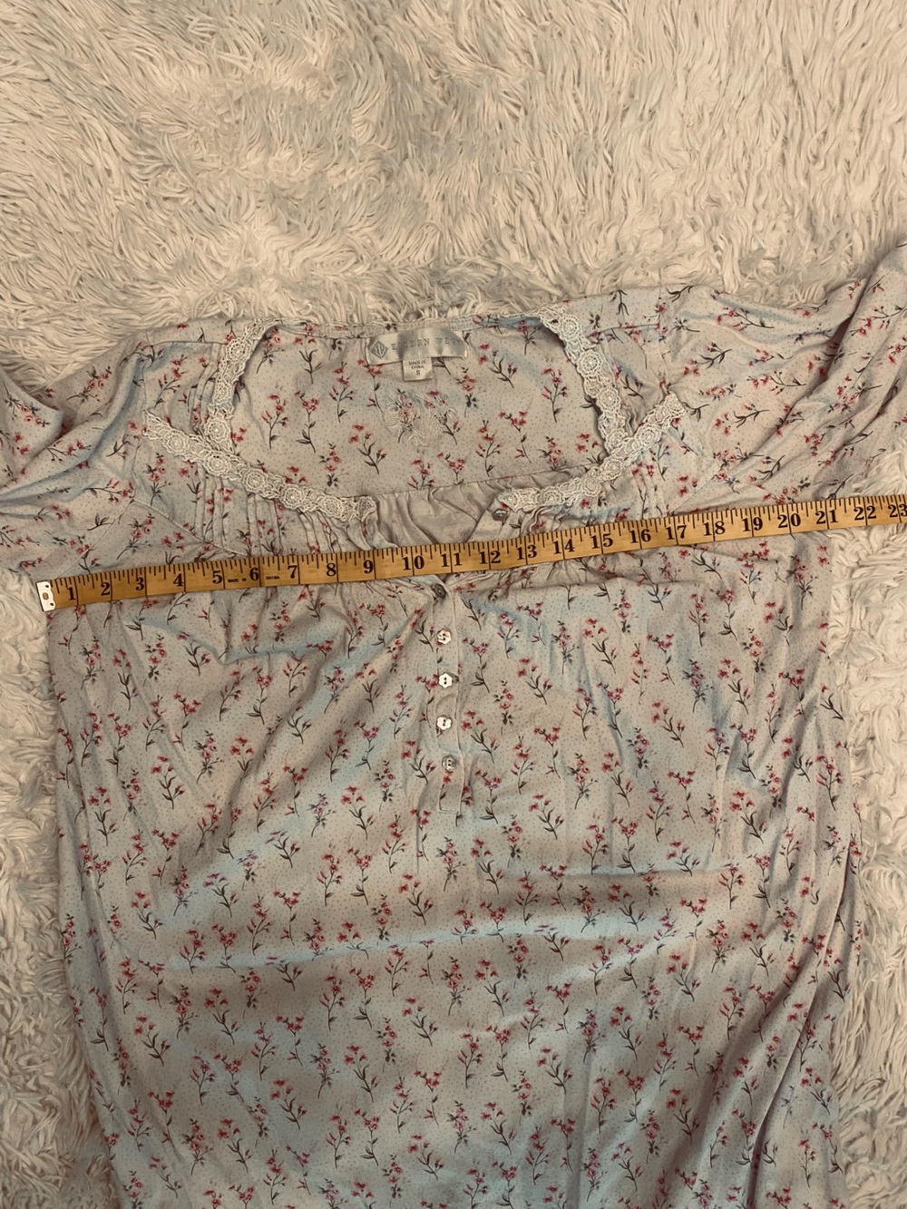 Eileen West LS Cotton Floral Nightgown Cottagecore Feminine Small - Picture 3 of 6